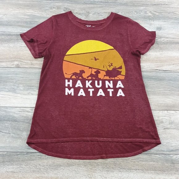 Disney Tops - Disney Hakuna Matata Large Womens Short Sleeve Shirt Cartoon Movie Casual Sheer